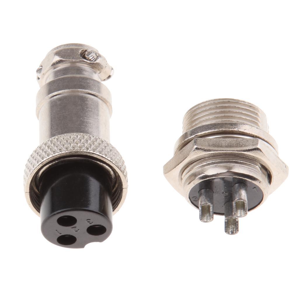 GX16 3Pin Male & Female Circular Aviation Socket Plug Wire Panel Connector