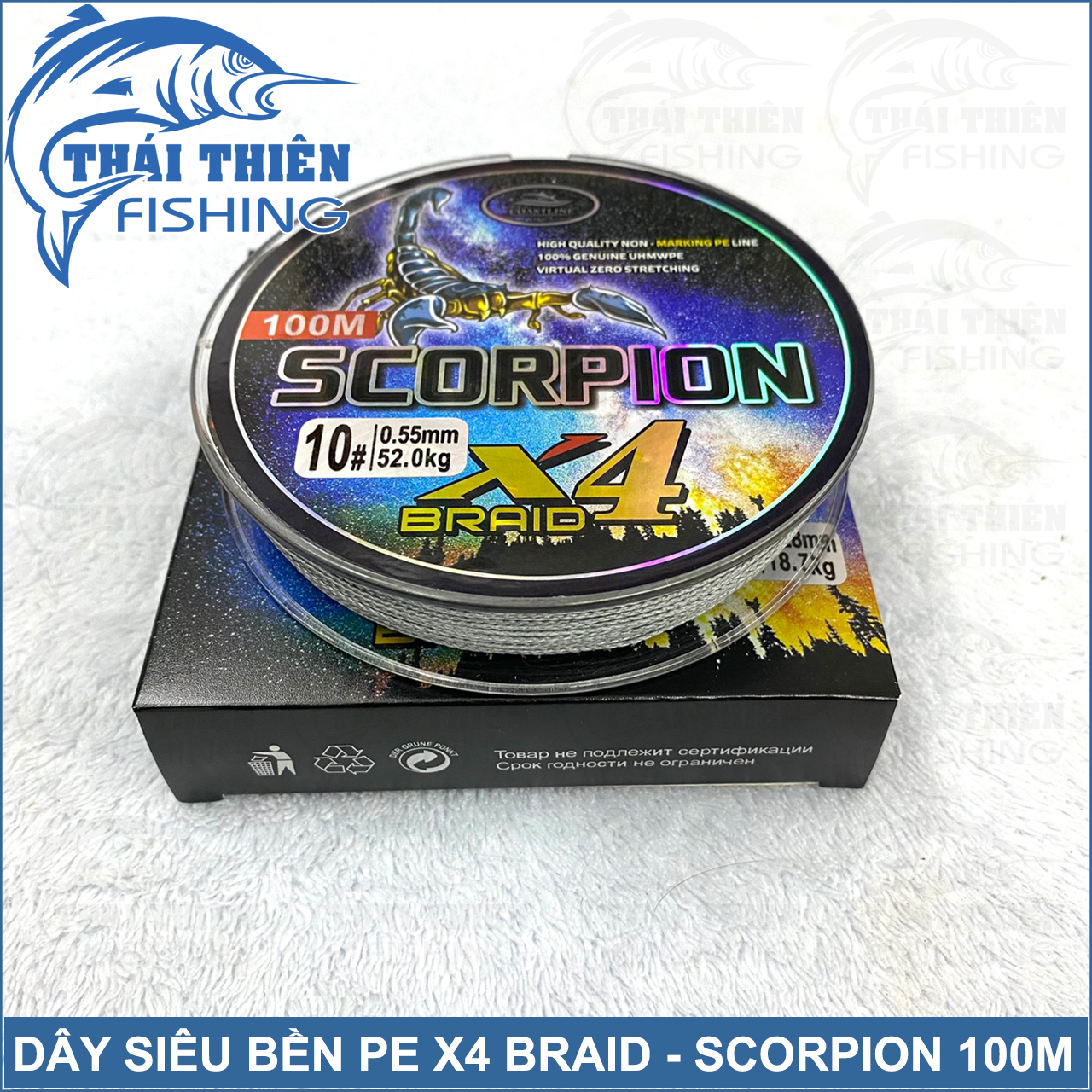 Dây Câu Cá Siêu Bền, Dây Dù Câu Lure, Tóm Lưỡi Câu Scorpion X4 Braid Cuộn 100m