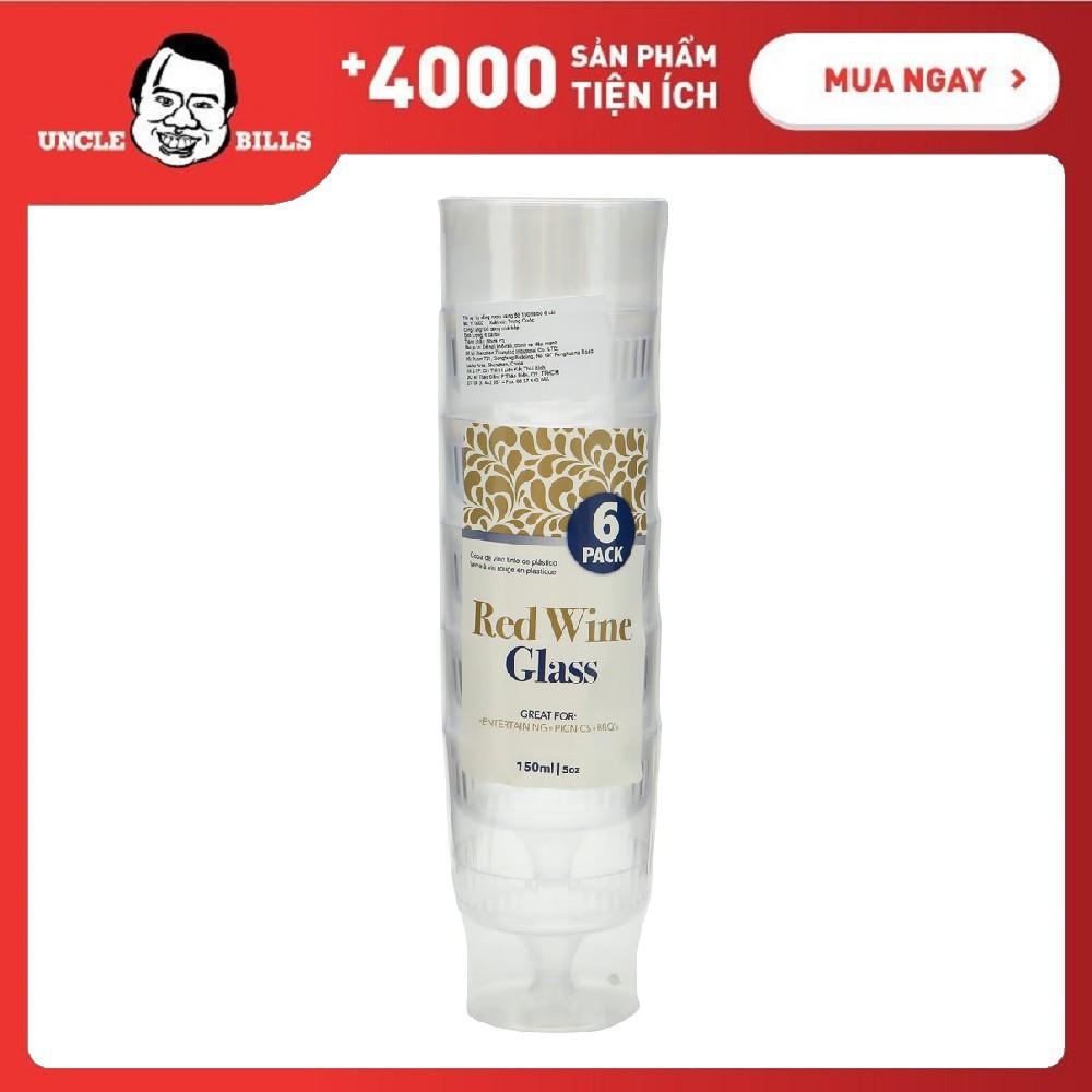 Ly uống rượu vang đỏ 150ml bộ 6 cái (ly nhựa) Uncle Bills YT0002 ...