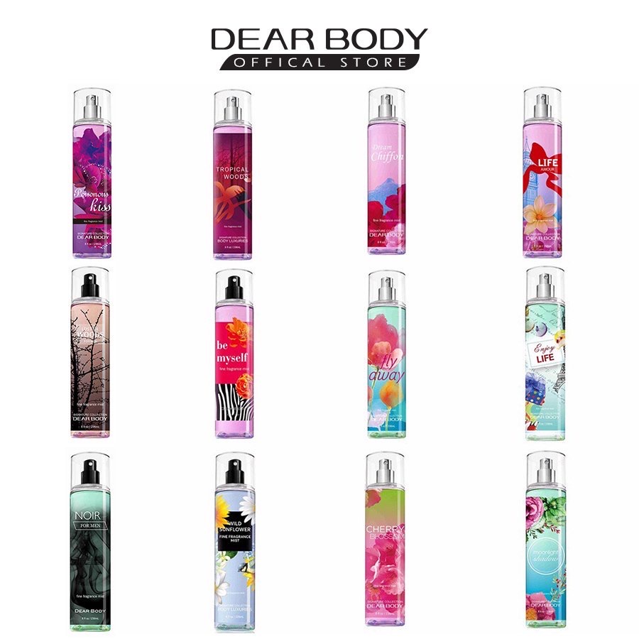 BODY MIST DEAR BODY 236ml - XỊT THƠM TOÀN THÂN - GIẢI PHÁP TẠO MÙI THƠM CƠ THỂ - LƯU HƯƠNG 5-8h - ĐA DẠNG MÙI HƯƠNG - QUYẾN RŨ