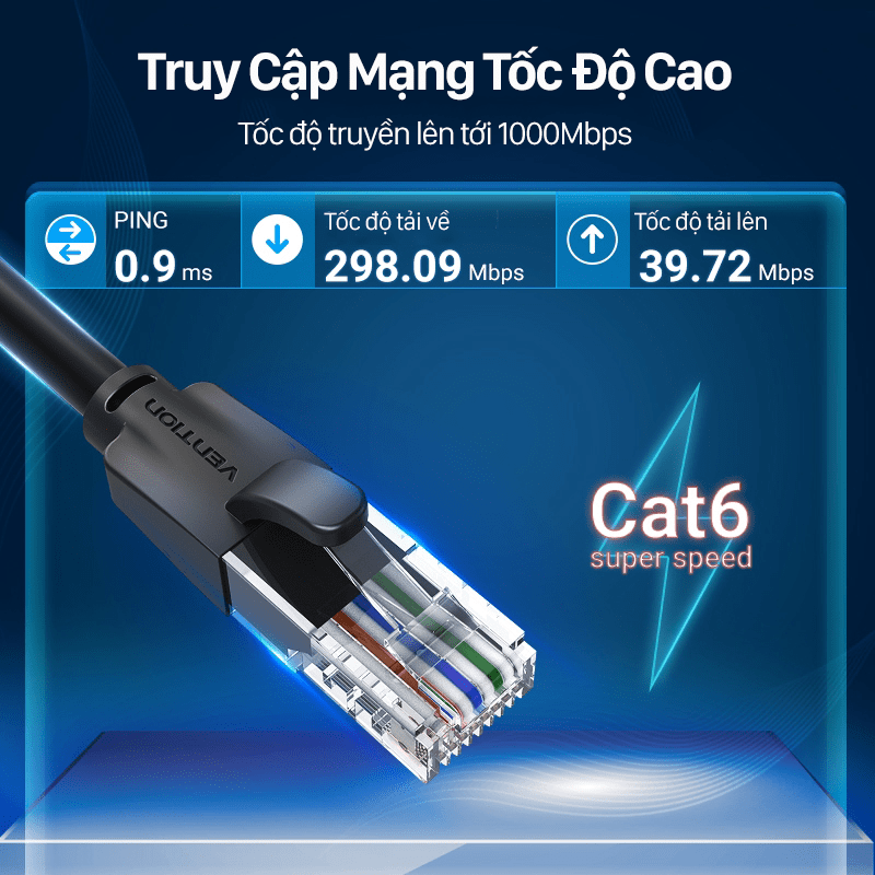 Cáp mạng Lan Cat8 tốc độ siêu cao 40Gbps SSTP dài 0.5 - 5m 10m 15m Vention - Hàng chính hãng