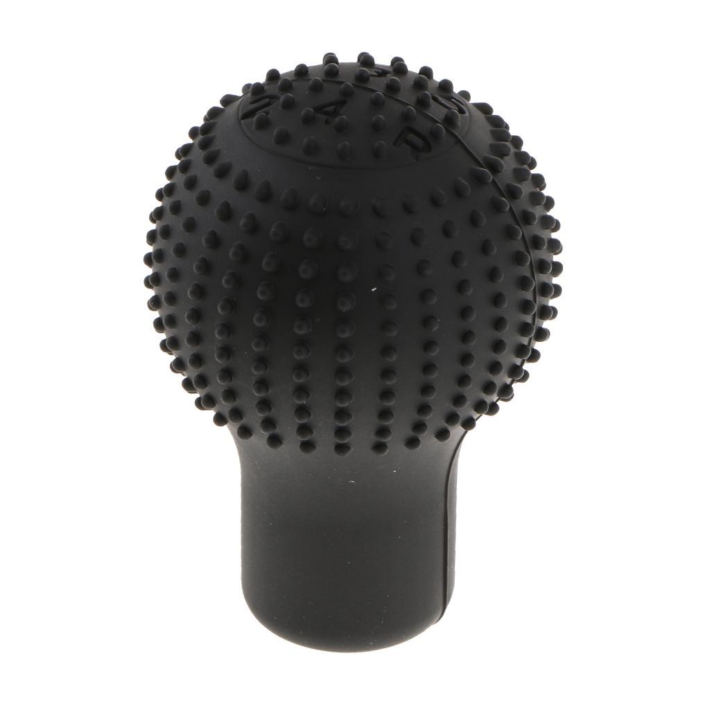 Car Silicone Round Non Slip Gear  Knob Cover Shifter Stick Glove Black