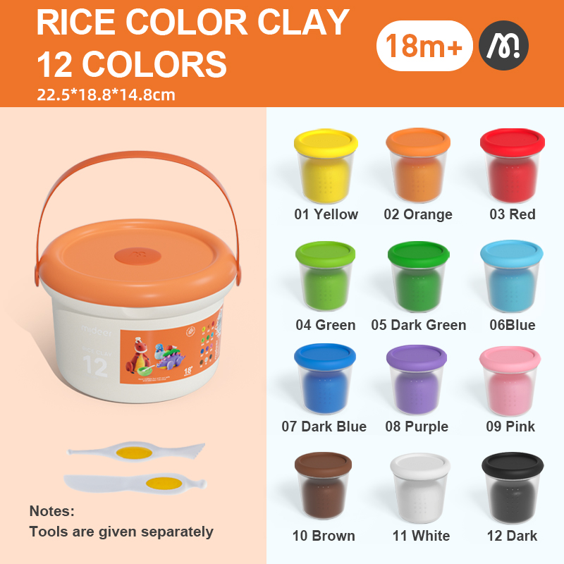 Đất nặn an toàn không dính tay cho bé Mideer Rice Colour Clay