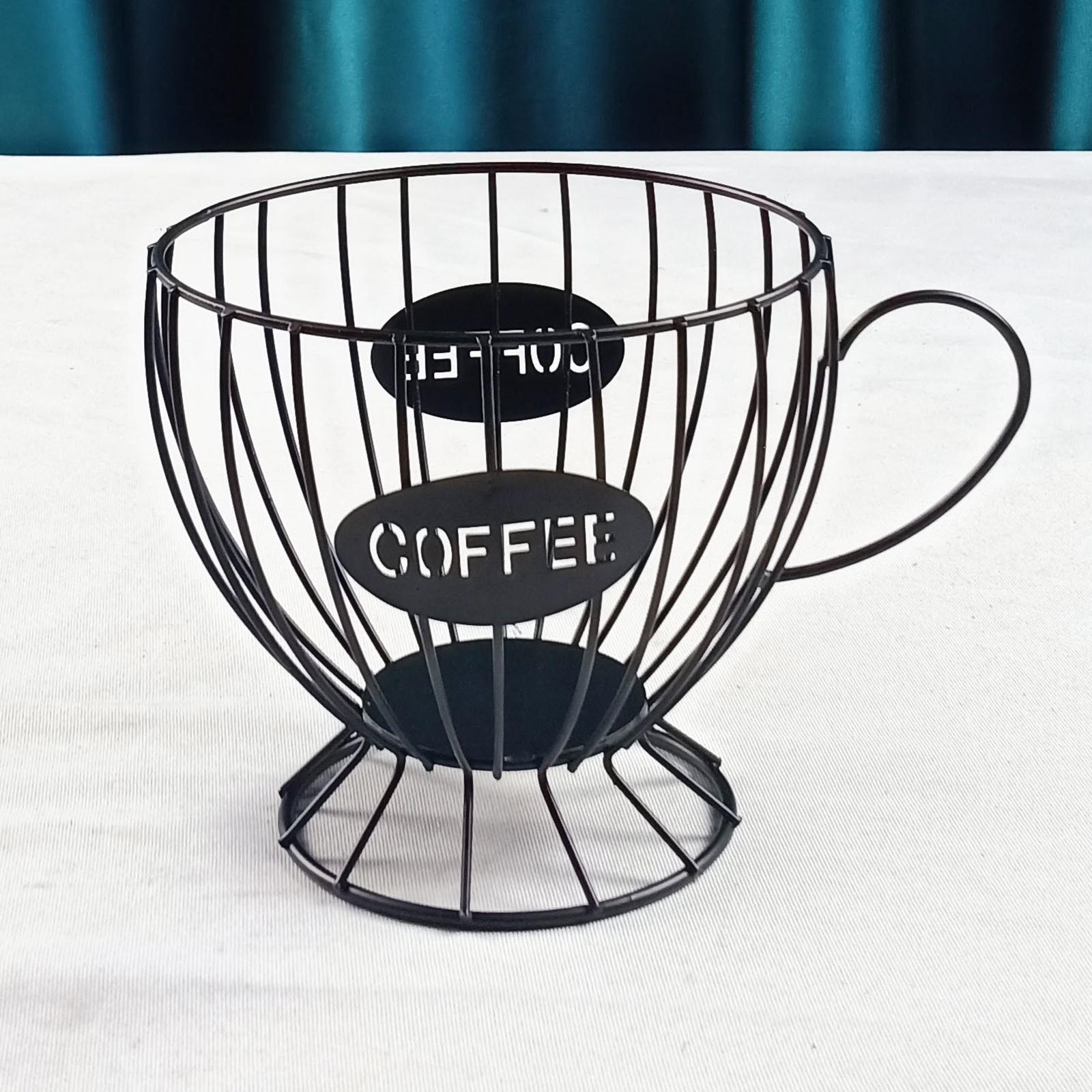 2x Kitchen Basket Organizer with Holder for Large Capacity Coffee Capsules