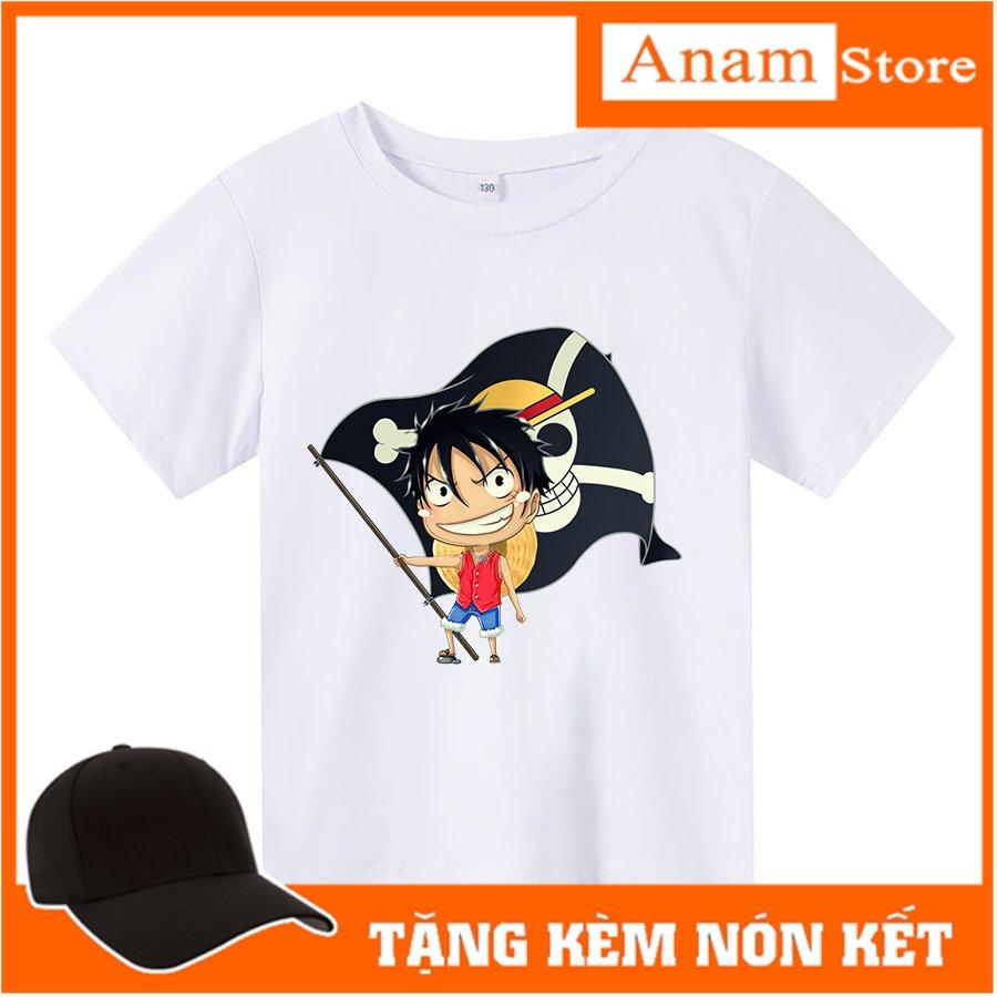 Áo thun cho bé, Áo thun trẻ em LUFFY, 4 màu, có size người lớn, Anam Store