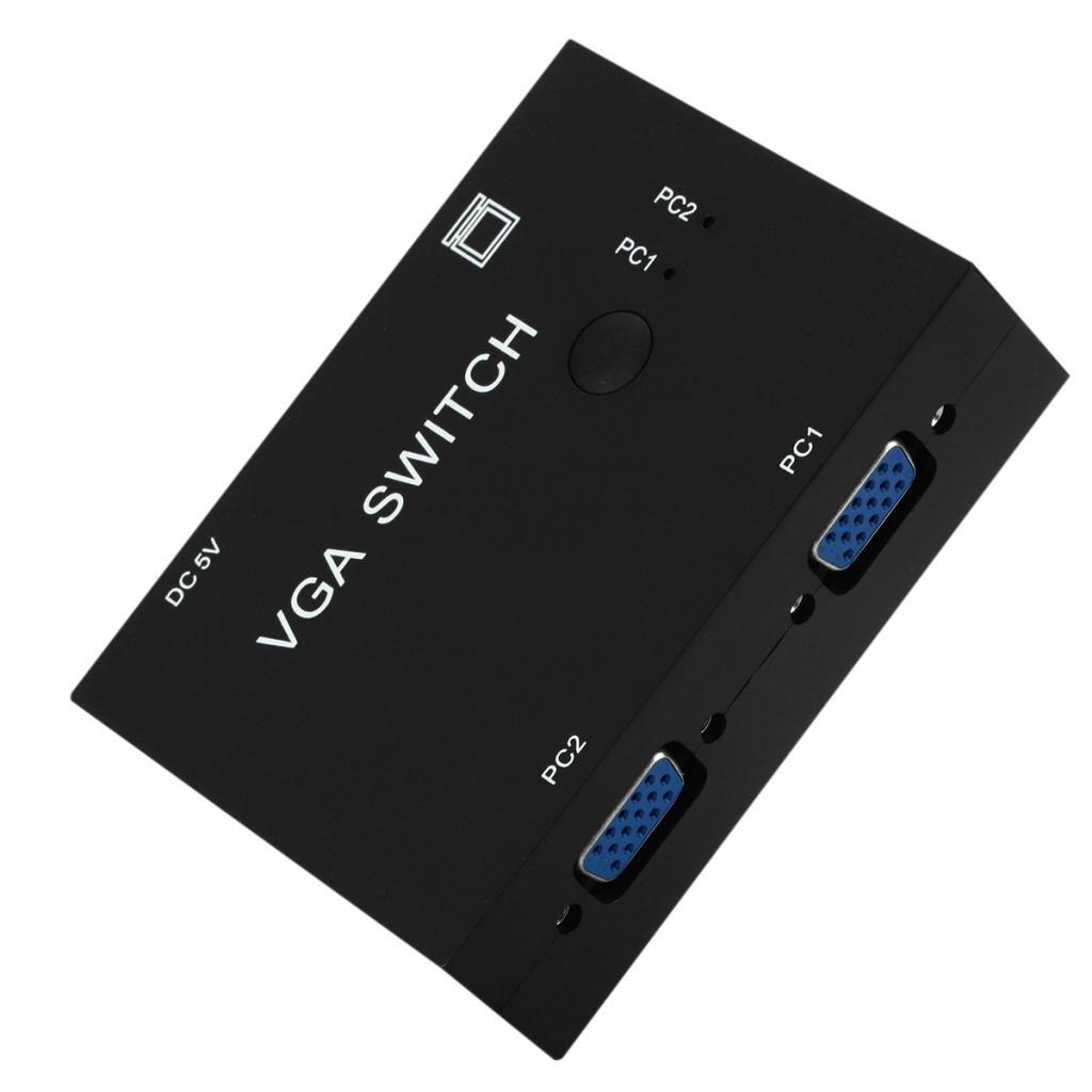 2 Ports Way SVGA VGA Manual Switch Box Splitter