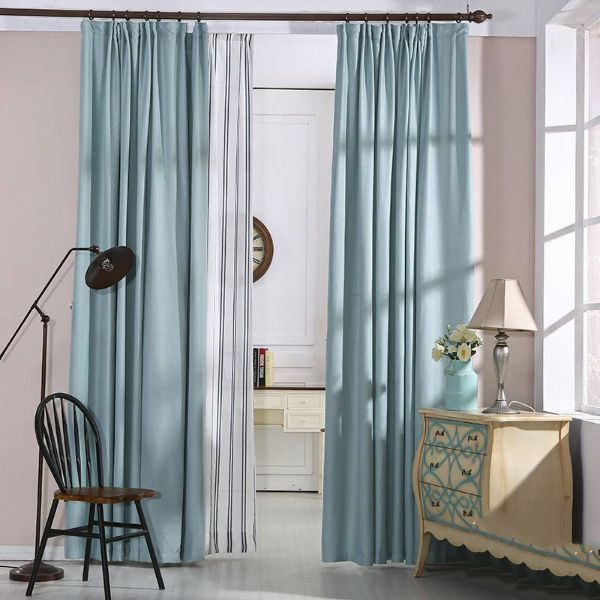 Rèm cửa vải LUCYA18-37 có thanh treo hợp kim nhôm màu gỗ đầu nhọn - cao cố định 1m3