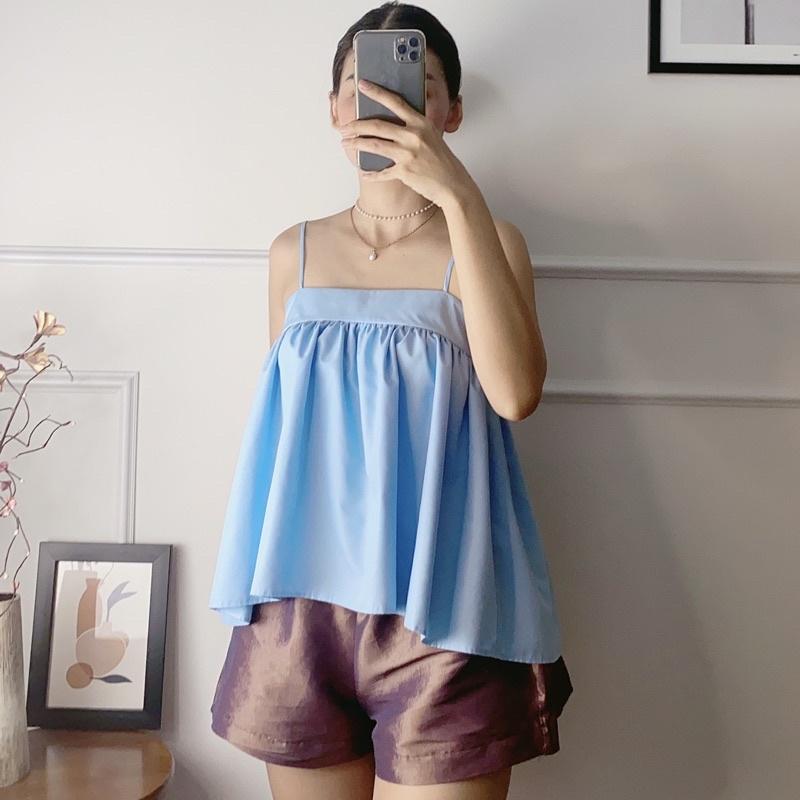 Áo hai dây, áo 2 dây dáng xoè babydoll- 5 màu - Audrey Studio