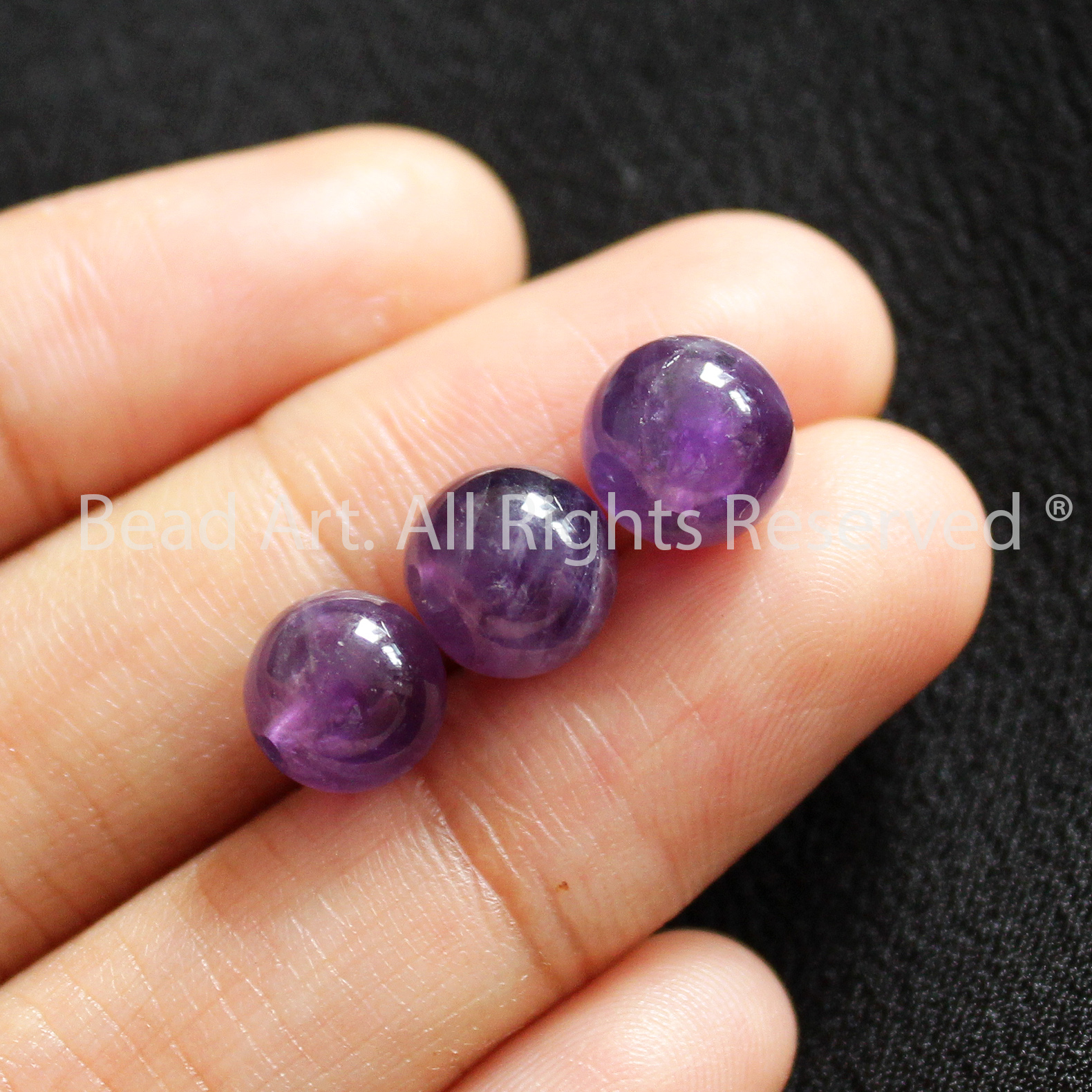 Đá Thạch Anh Tím Đậm Vân Mây 8MM, Amethyst Tự Nhiên, Phối Vòng Tay Phong Thuỷ, Chuỗi Hạt, Trang Sức, Hợp Mệnh Thổ, Hỏa - Bead Art