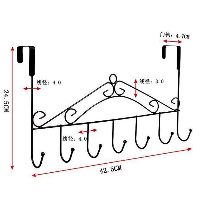 Móc treo quần áo, vật dụng sau cửa 7 móc