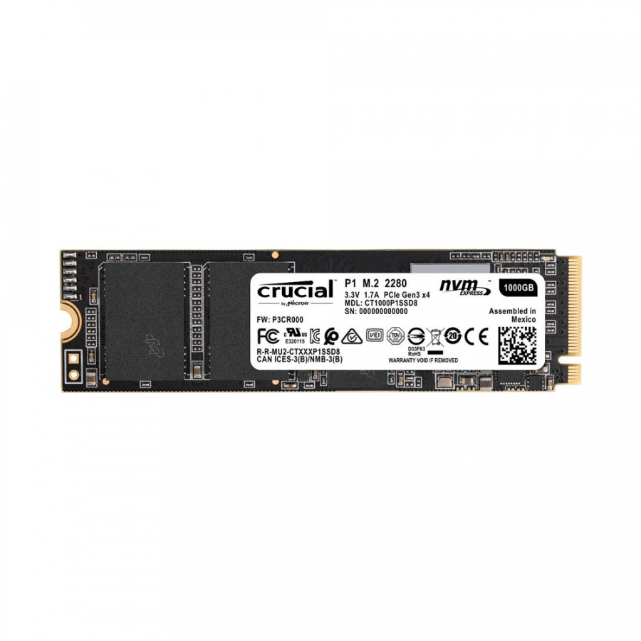 Ổ cứng SSD Crucial P1 1TB M.2 PCIe Gen3 x4 NVMe 3D-NAND QLC CT1000P1SSD8 - Hàng Chính Hãng