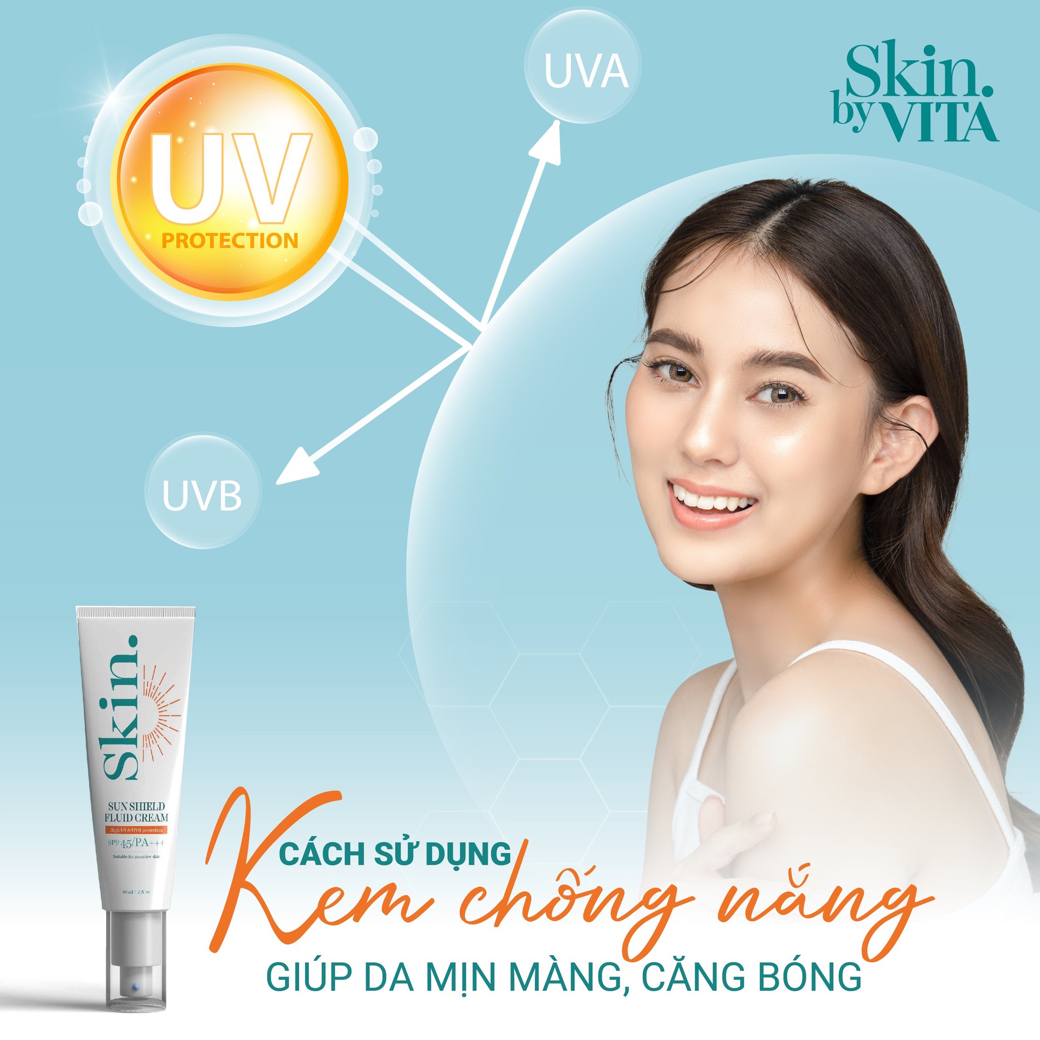 Kem chống nắng Skin. by VITA 60ml - Sunshield Fluid Cream