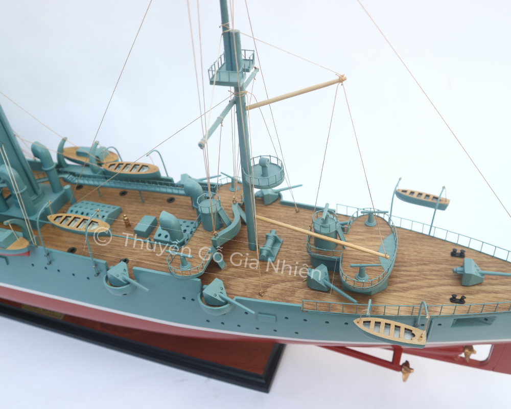 Mô Hình Thuyền Gỗ Trang Trí Phong Thủy Dạng Thuyền Chiến AURORA CRUISER Chính Hãng, Hàng Xuất Khẩu Chất Lượng Cao
