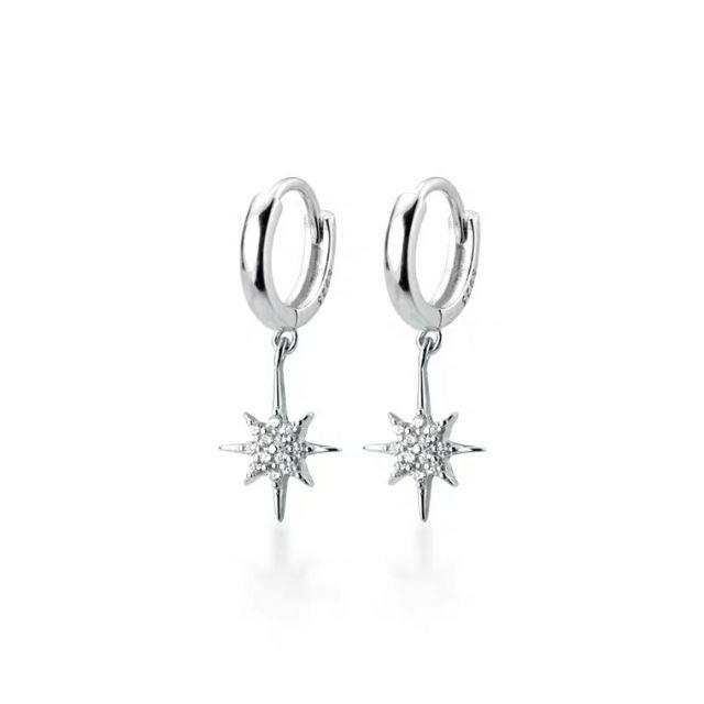 Khuyên Tai Bạc Ý ,Khuyên Tai Nấm Trắng Khóa Nữ G2138 -AROCH Jewelry