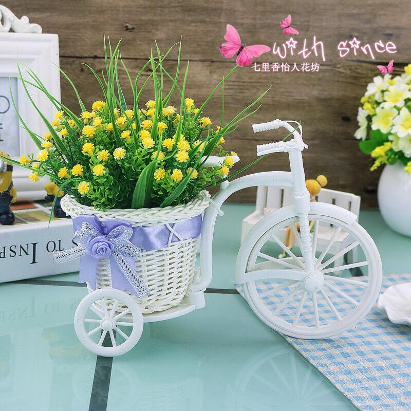 Xe đạp hoa mini trang trí để bàn, kệ tủ, quán cafe
