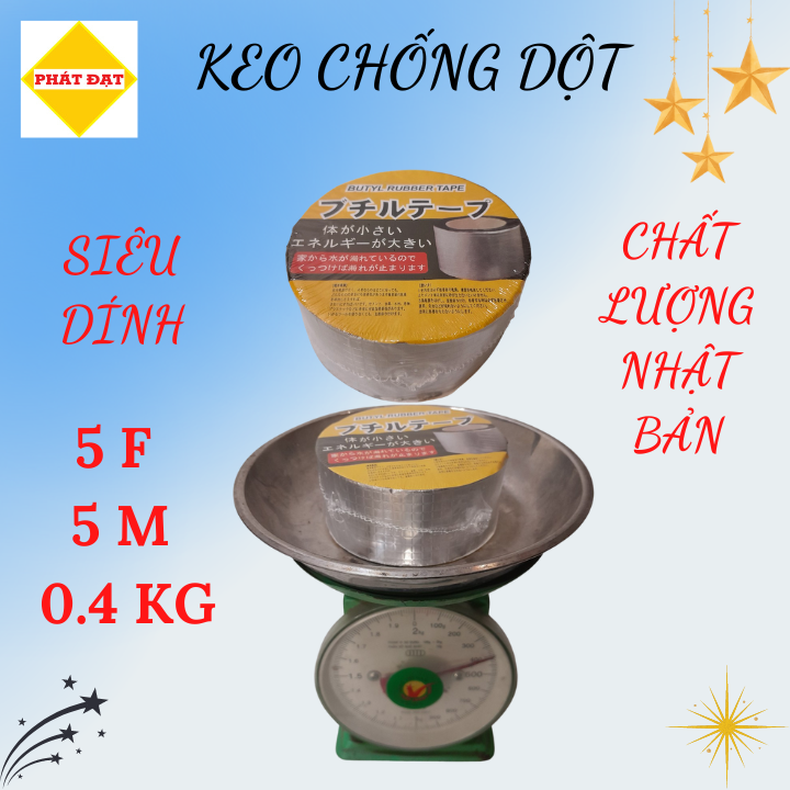 Băng keo chống dột bản 5cm, dài 5m, trọng lượng 0,4 Kg, keo dày, siêu dính, bám chắc trên mọi bề mặt vật liệu, hàng có sẵn giao ngay
