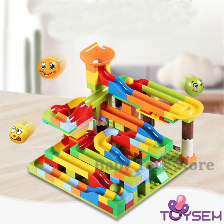 Đồ chơi lắp ráp mô hình cầu trượt thả bi 206 chi tiết JS8017 - Quà tặng sinh nhật cho bé đồ chơi xếp hình