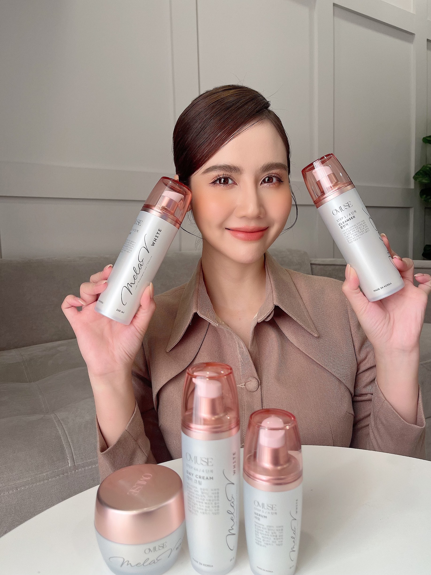 Bộ sản phẩm mờ nám và tàn nhang cơ bản OMUSE MelaV Cream 50g, Serum 30ml