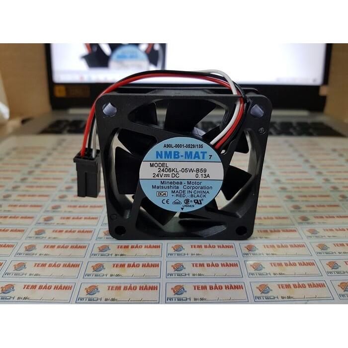 1 con 2406KL-05W-B59 Quạt 3 Dây NMB 24V-0.13A kích thước 60x60x15mm hàng chính hãng