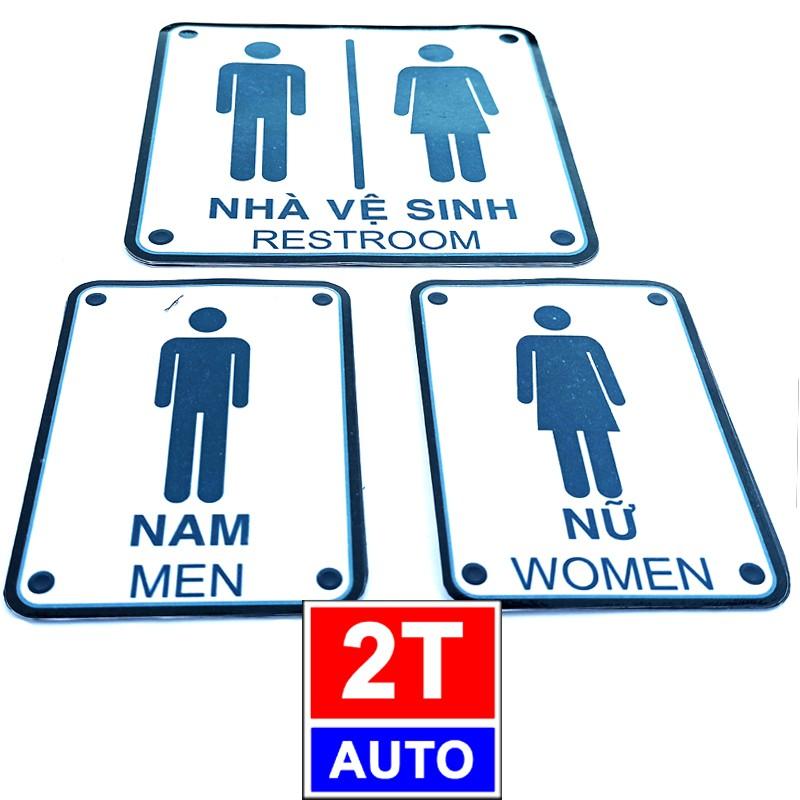 Logo tấm dán sticker nhà vệ sinh nam nữ WC restroom biển chỉ dẫn khu vệ sinh
