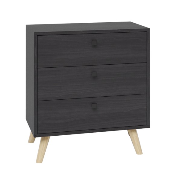 AJUNA, Tủ lưu trữ đồ dùng 3 ngăn kéo hiện đại DRA_239, 65x37x71cm