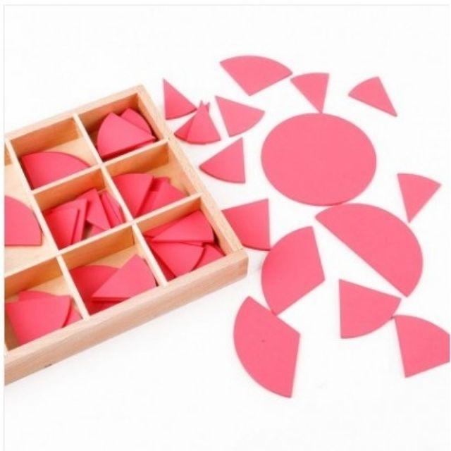 Ghép hình hình tròn màu hồng Montessori
