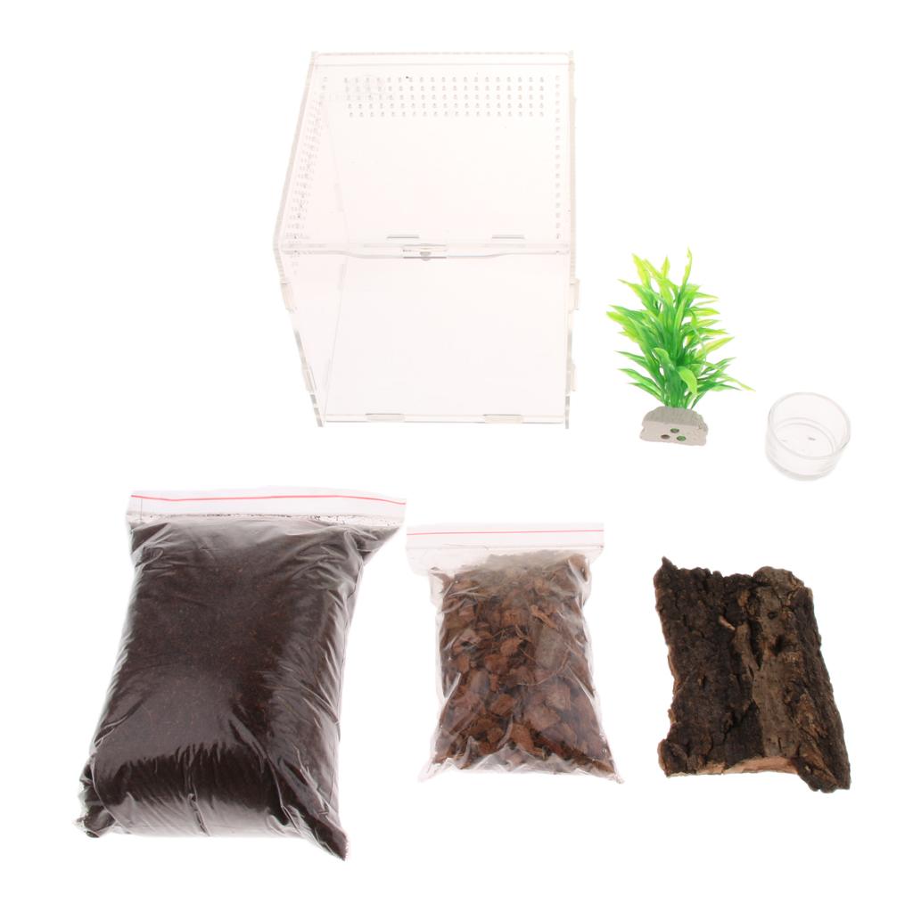 Transparent Acrylic Aquarium Fish Tank Anti-escape Box Reptile Lizaed Spider