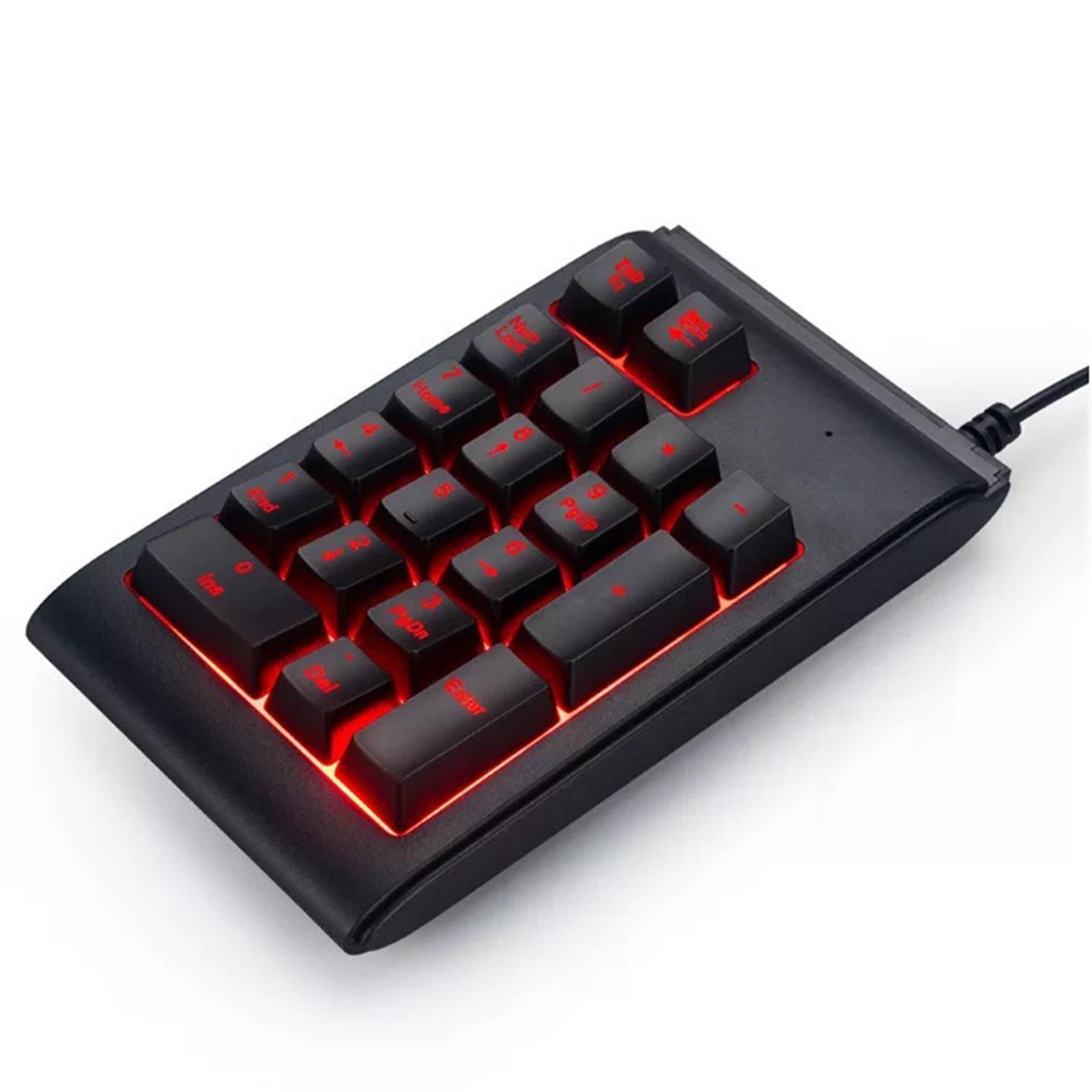 Portable Numeric Keypad 3 Colors Backlit Silent for Computer Laptop Notebook