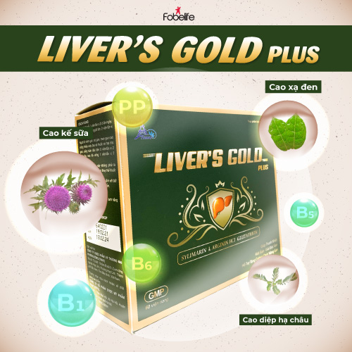 Viên Uống Tăng Cường Chức Năng Gan Cho Người Men Gan Cao Gan Nhiễm Mỡ Viêm Gan Liver Gold plus ( Hộp 60 viên )