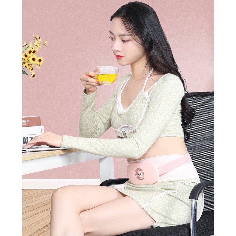 Đai Đeo Massage Giảm Đau, Sưởi Ấm Bụng Phụ Nữ Kỳ Kinh Nguyệt Cao Cấp