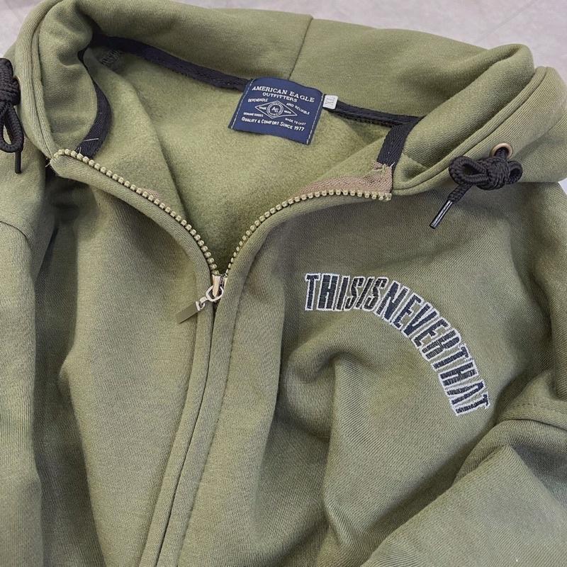 Áo Khoác nỉ This xanh rêu unisex ảnh thật SSSTore