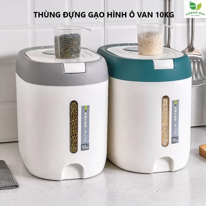 thùng đựng gạo - chữ nhật 12kg xanh