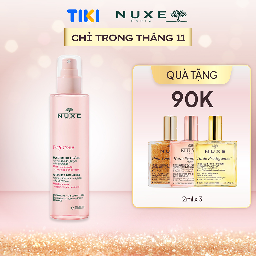 Xịt khoáng dưỡng ẩm Nuxe Very Rose 200ml