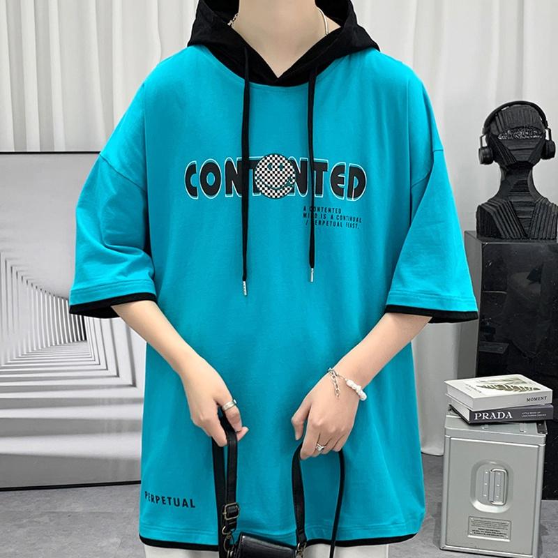 Áo Hoodie Ngắn Tay Nam In Chữ Basic Dáng Rộng Phong Cách Hàn Quốc Thời Trang Zenkonu TOP NAM 258V1