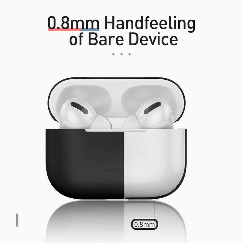 Bao case chống sốc silicon siêu mỏng cho tai nghe Apple Airpods Pro hiệu Baseus Super Thin (Mỏng 0.8mm, bảo vệ toàn diện, vật liệu cao cấp) - Hàng nhập khẩu