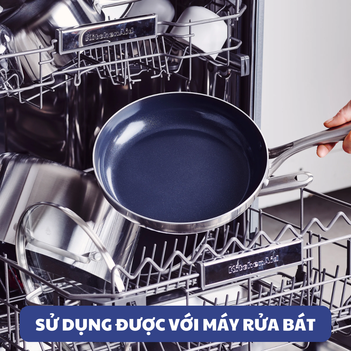 Bộ 2 món chảo chống dính phủ tinh thể kim cương cao cấp Blue Diamond 24,28 cm