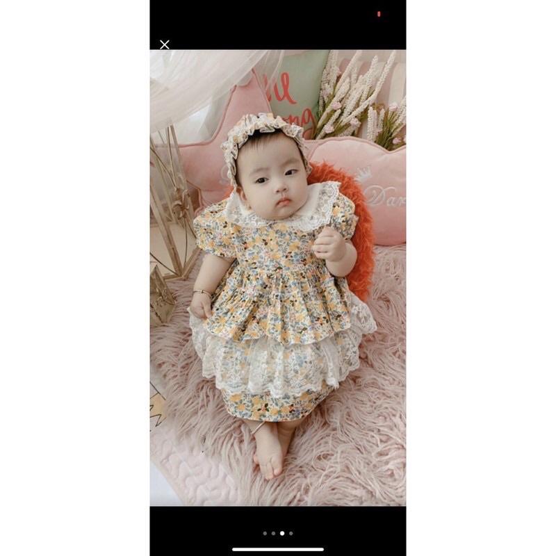 Váy bé gái công chúa Lolita +TẶNG TURBANLINA KIDS - - LOLITA HOA VÀNG váy sinh nhật - thôi nôi cho bé gái