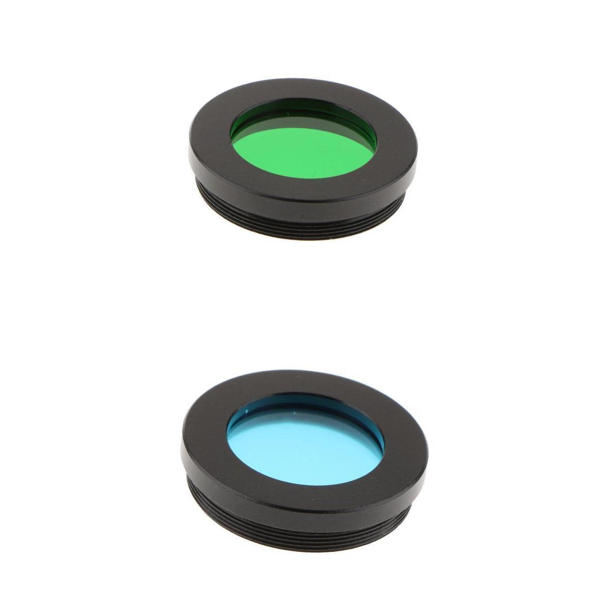1.25" Telescope Eyepiece Lens Color Filter Set for Moon Planet Green +Blue