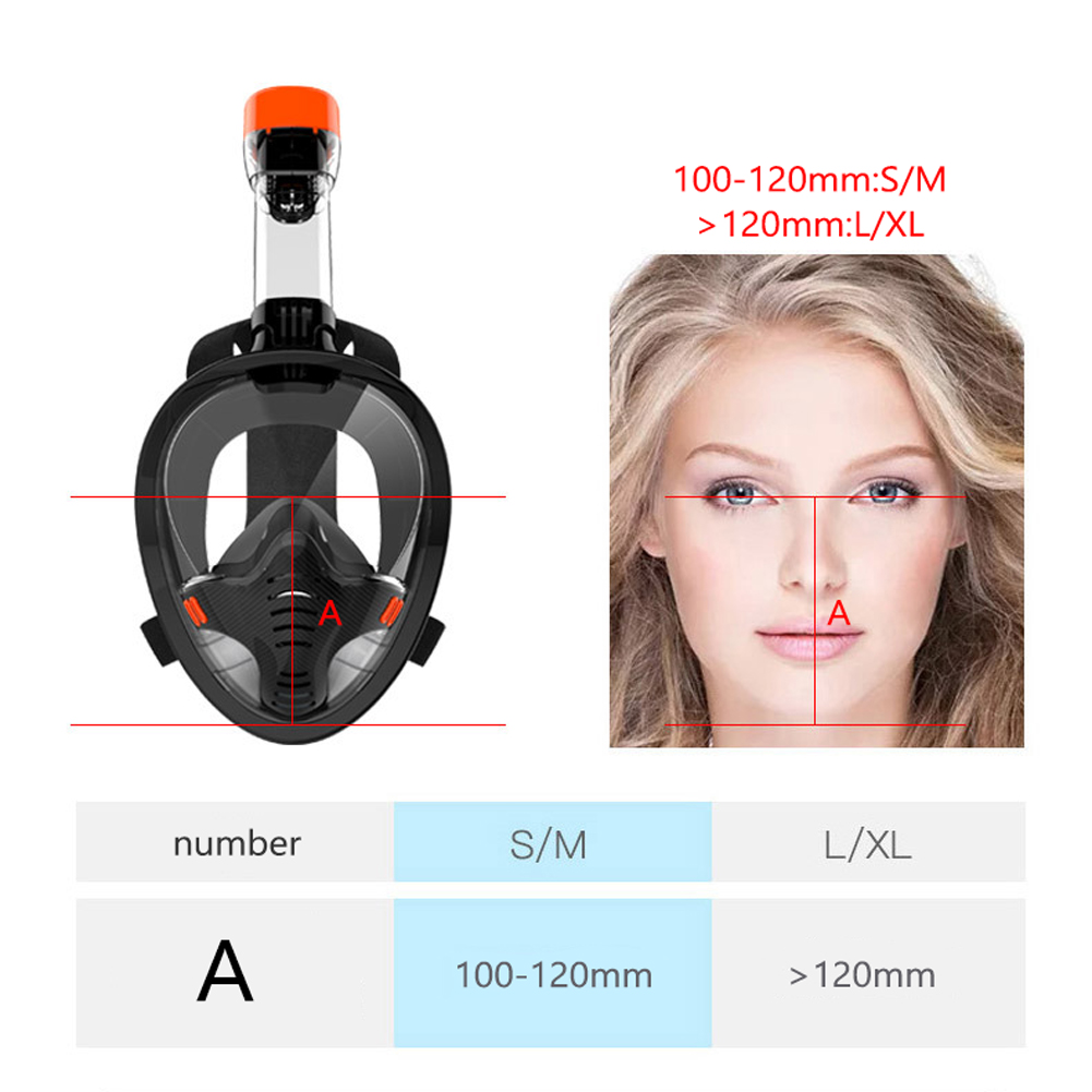 Mặt Nạ Lặn Dưới Nước Che Kín Mặt Với Ống Thở Khô Ráo