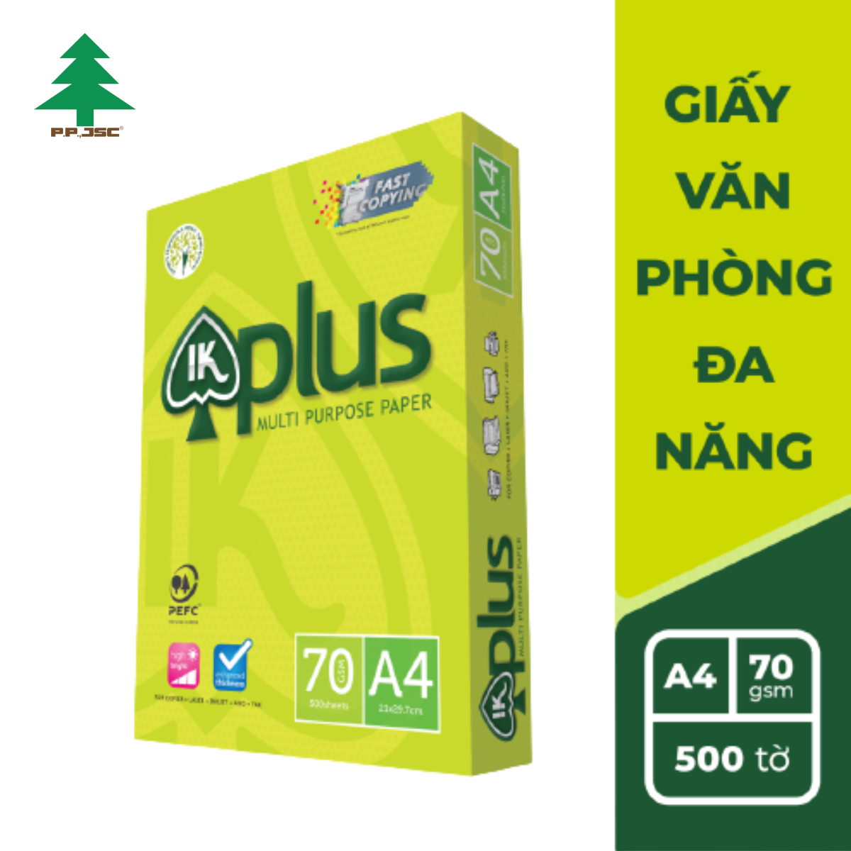 Giấy in, giấy photo IK plus A4 ĐL 70g/m2