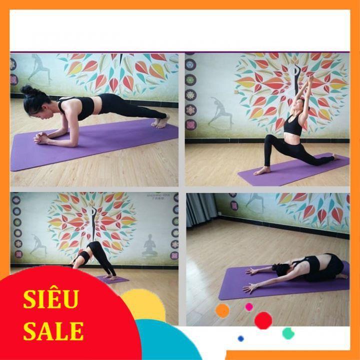 Thảm tập Yoga 2 lớp TPE dày 6mm, thảm tập Gym chống trơn trượt và không thấm mồ hôi Còn Hàng