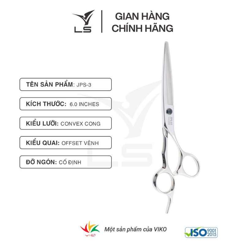 Kéo chuốt tóc LS lưỡi cong offset vênh đỡ ngón cố định JPS3