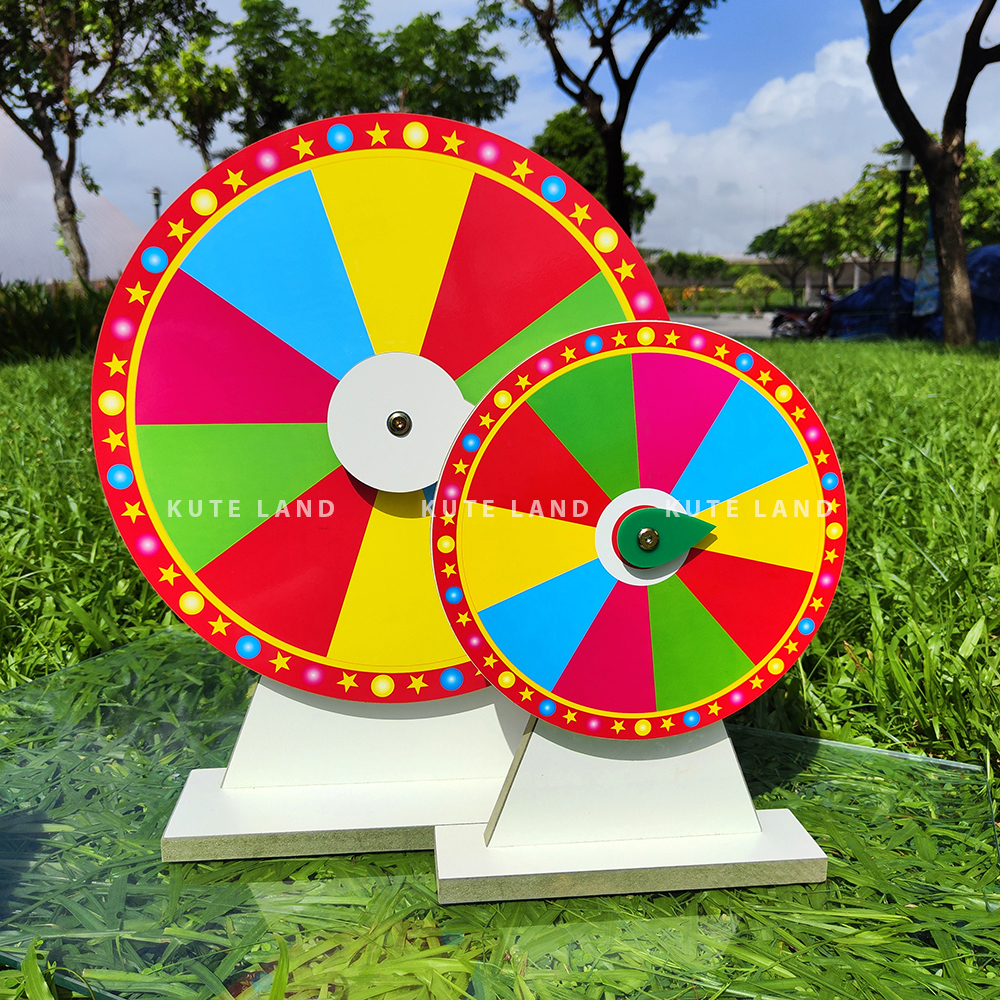 Vòng quay trúng thưởng size 40 cao 50 cm lucky wheel may mắn sáng tạo nội dung với bút bi dành cho sự kiện