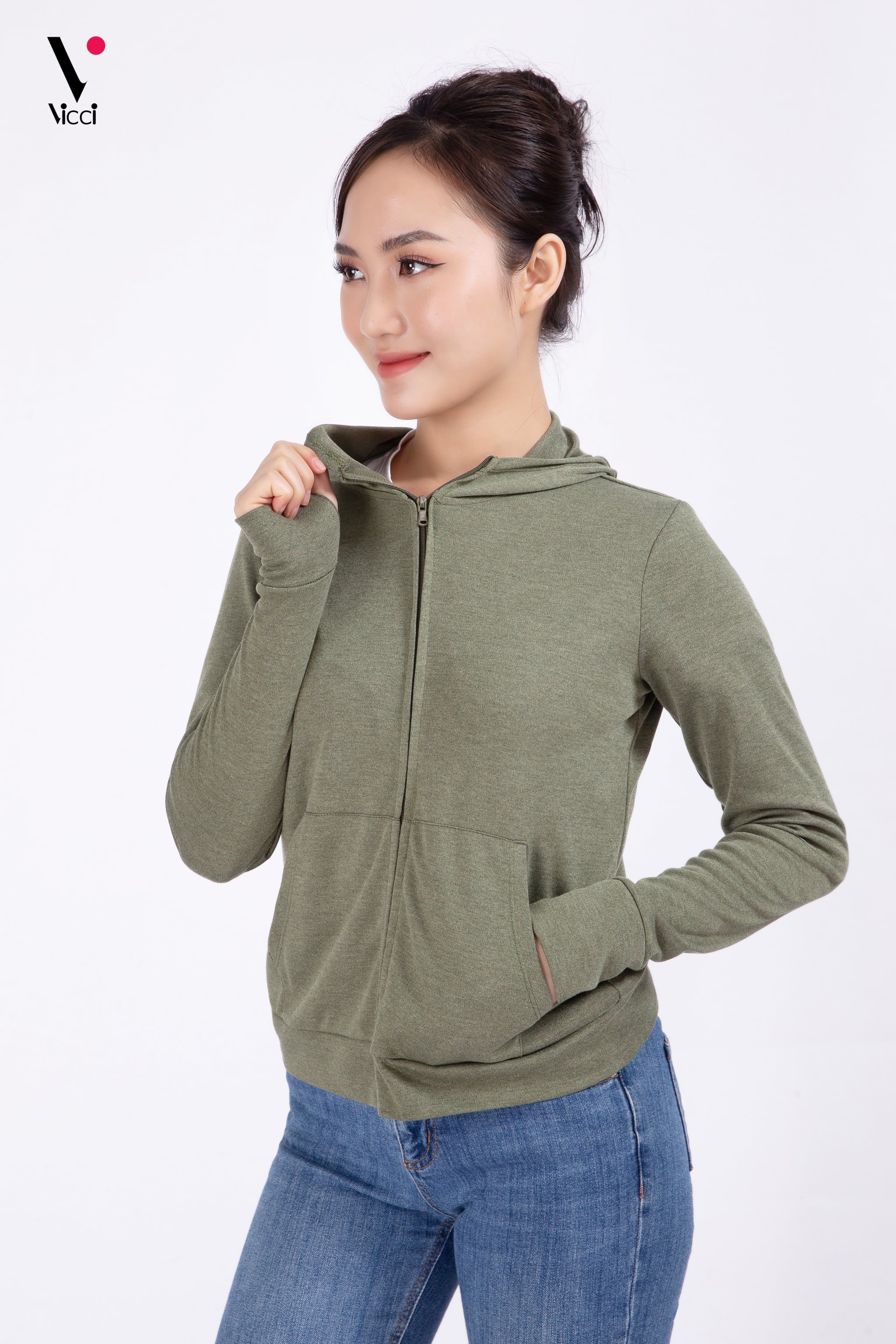 Áo chống nắng - Áo khoác chống nắng nữ làm mát Vicci CN.68, chống tia UV, mềm mịn, thoáng mát