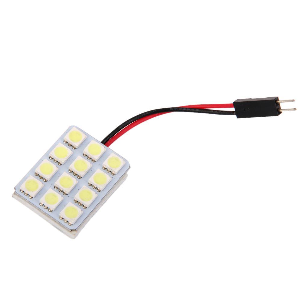 Car Interior Light Panel 12 SMD LED 5050 Bulb T10 BA9S Dome Adapter