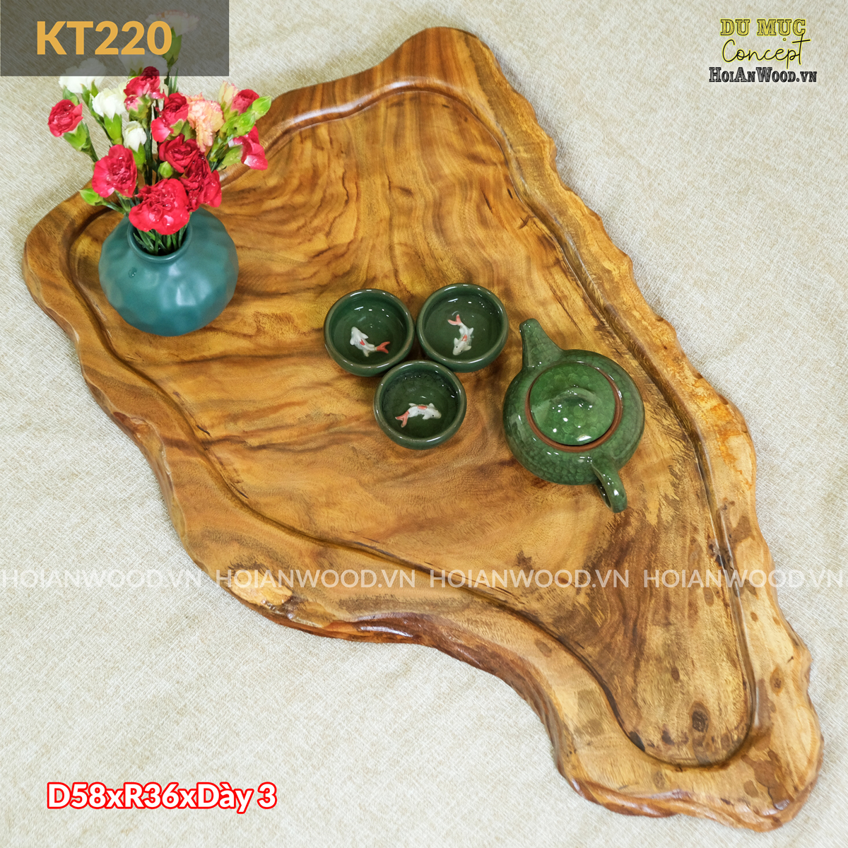 Khay trà gỗ xá xị