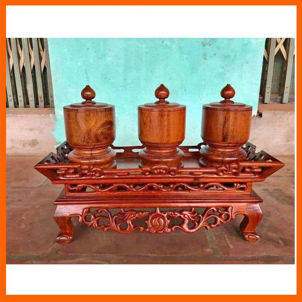Bộ Khay Đài Nước Bằng Gỗ Hương Hàng Cao Cấp