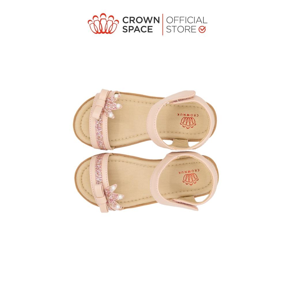 Sandal Đi Học Dành Cho Bé Gái Crown Space Cao Cấp CRUK7037- Thiết Kế Chuẩn Y Khoa - Chống Hôi Chân - Size 26 đến 32