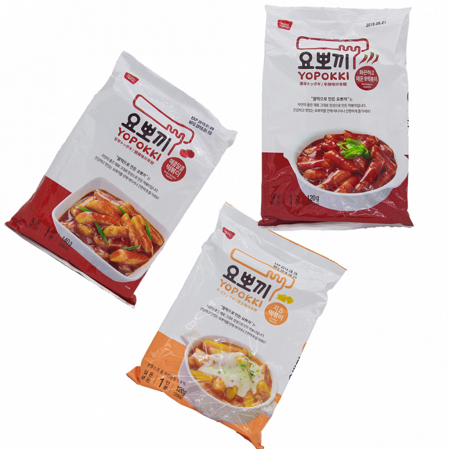 Combo 3 vị: Phomai, cay ngọt, siêu cay - Bánh gạo Hàn Quốc Yopokki gói nhỏ