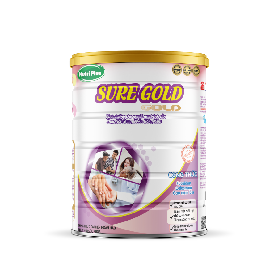 Sữa Bột SURE GOLD Dinh Dưỡng Cho Người Sau Bệnh Cần Phục Hồi, Người Ăn Uống Kém _Nutri plus_NSG67